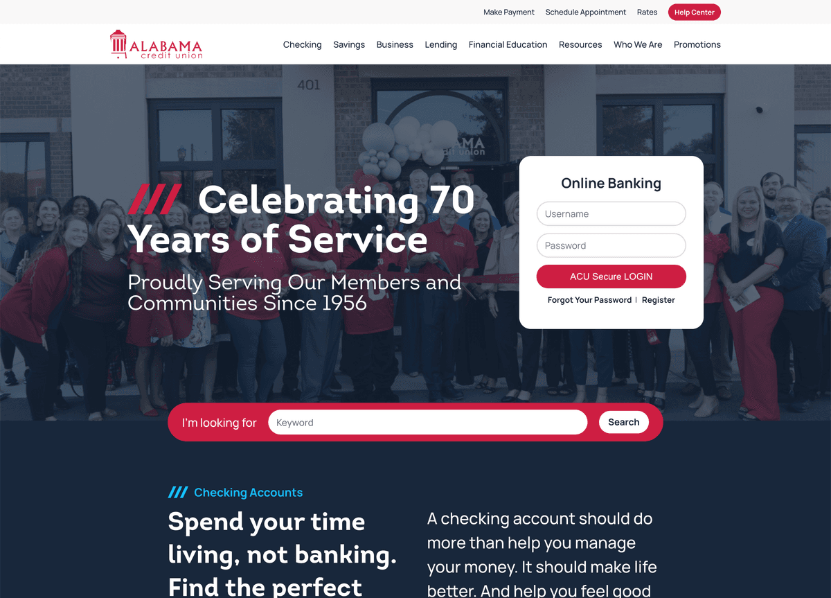 Alabama Credit Union Digital Overhaul screenshot